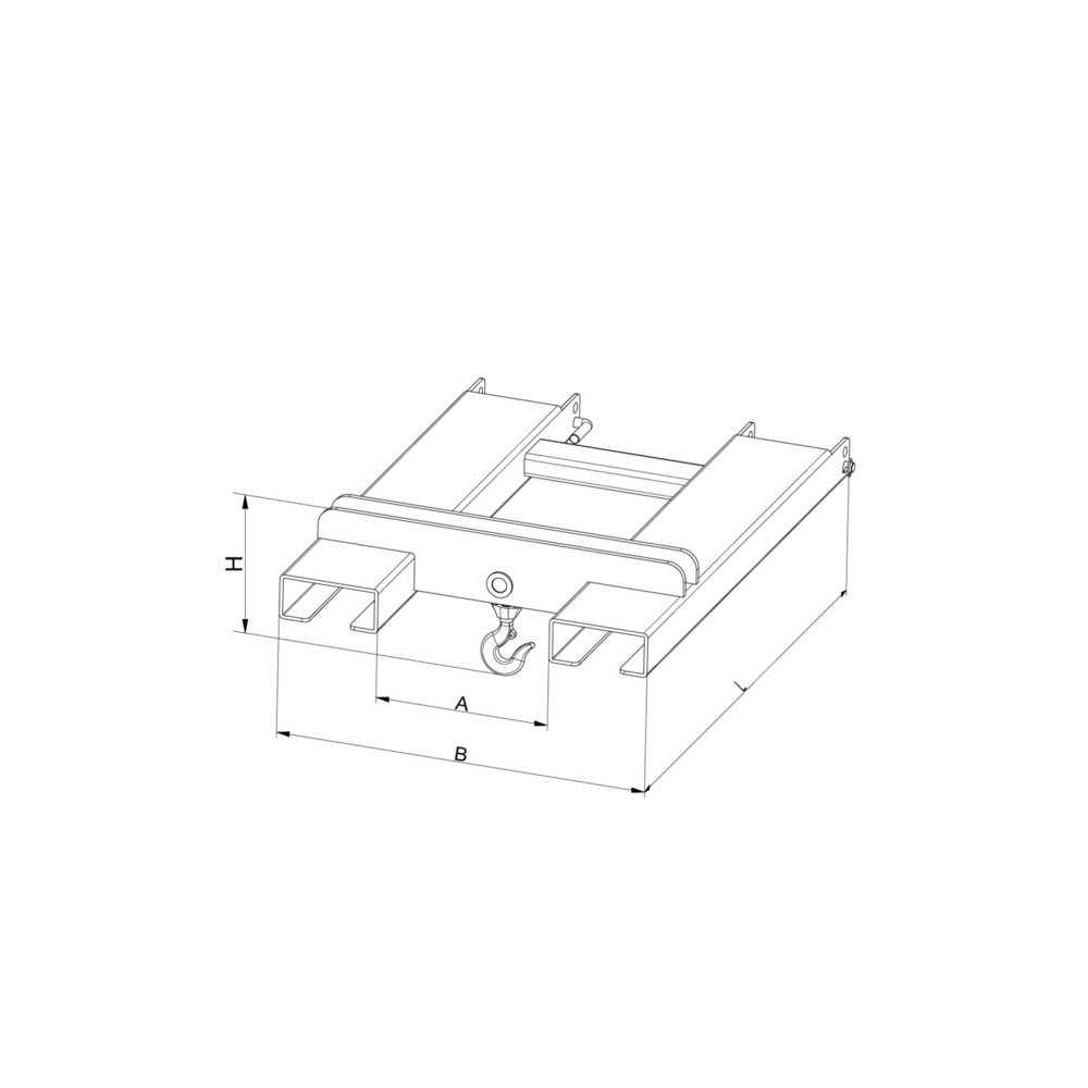 Produktabbildung Nr. 2: Eichinger® Lasthaken Stapler-Aufsatz für 2 Zinken, 2000 kg,  reinorange