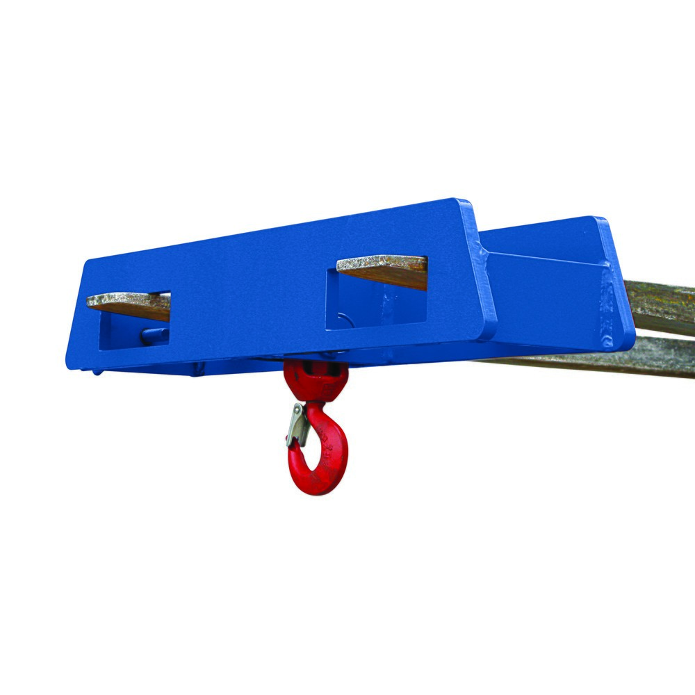 Produktabbildung: Eichinger® Lasthaken Stapler-Aufsatz über zwei Gabelzinken, 2500 kg, enzianblau