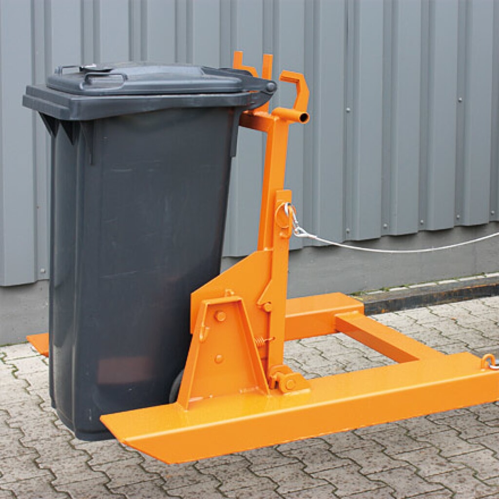 Eichinger® Mülltonnenkipper für Haushaltstonnen, 600 kg, 80 bzw 120 Liter Tonne reinorange Produktabbildung Nr. 2: Eichinger® Mülltonnenkipper für Haushaltstonnen, 600 kg, 80 bzw 120 Liter Tonne reinorange