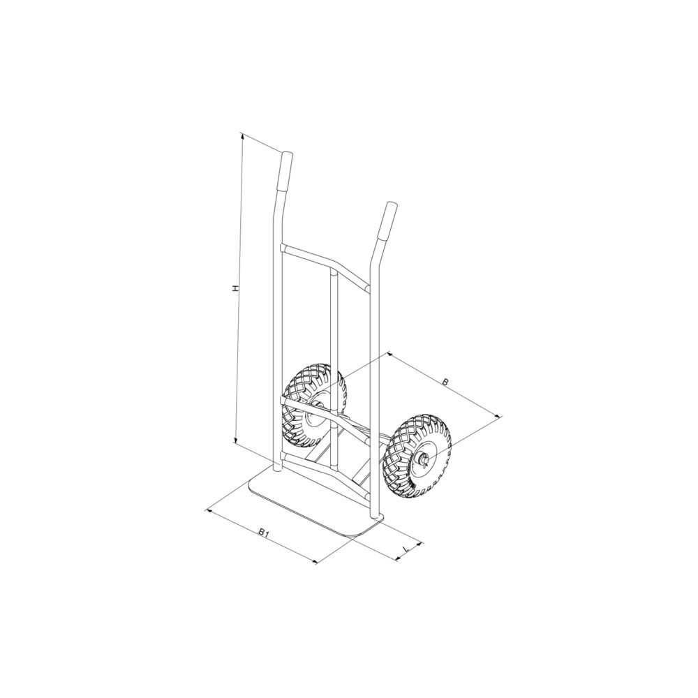 Produktabbildung Nr. 2: Eichinger® Sackkarre, 300 kg, Luftrad 260/85, reinorange