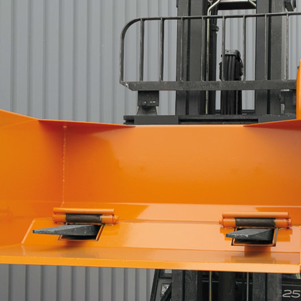 Eichinger® Schaufel mit Staplergabel-Durchschub, 1500 kg, 300 Liter reinorange Produktabbildung Nr. 2: Eichinger® Schaufel mit Staplergabel-Durchschub, 1500 kg, 300 Liter reinorange