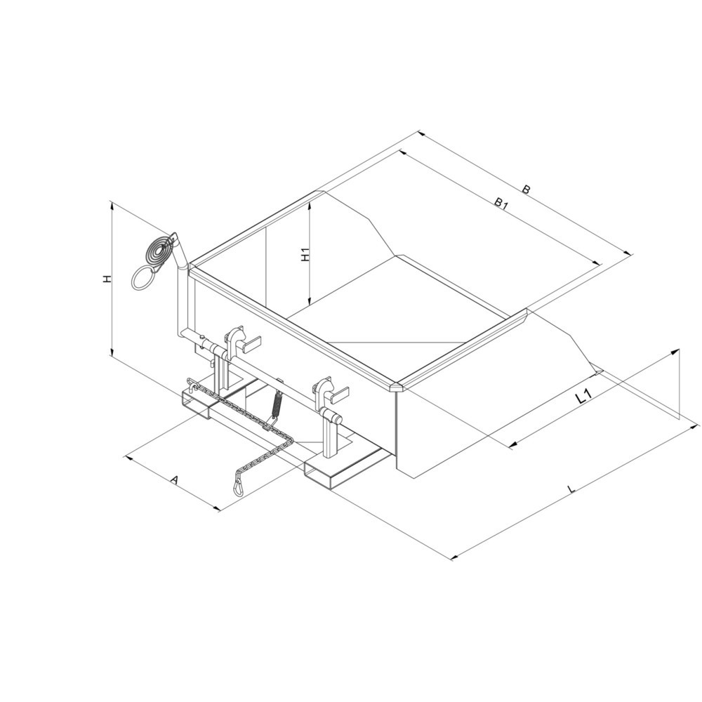 Produktabbildung Nr. 3: Eichinger® Schaufel mit Staplergabel-Durchschub, 3000 kg, 800 Liter reinorange