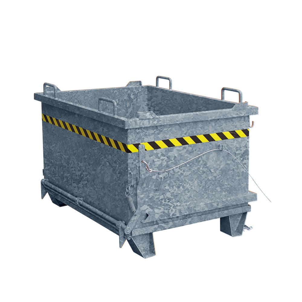 Produktabbildung: Eichinger® Schuttbehälter mit Klappboden, 1000 kg, 500 Liter feuerverzinkt