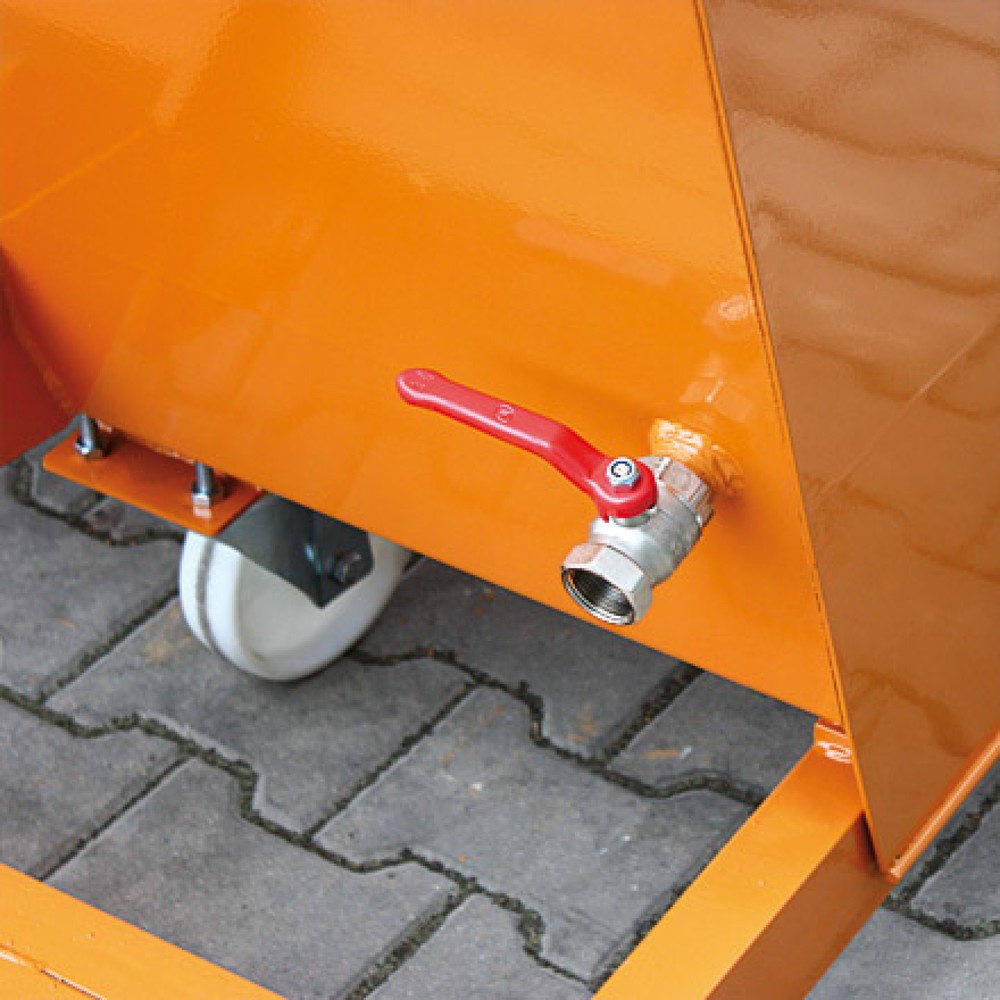 Produktabbildung Nr. 3: Eichinger® Späne-Kippbehälter mit Siebeinsatz und Ablasshahn, 1000 kg, 300 Liter, enzianblau