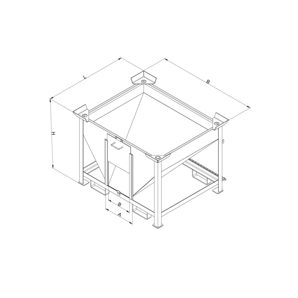 Produktabbildung Nr. 3: Eichinger® Silobehälter mit Auslaufschieber, 300 Liter reinorange