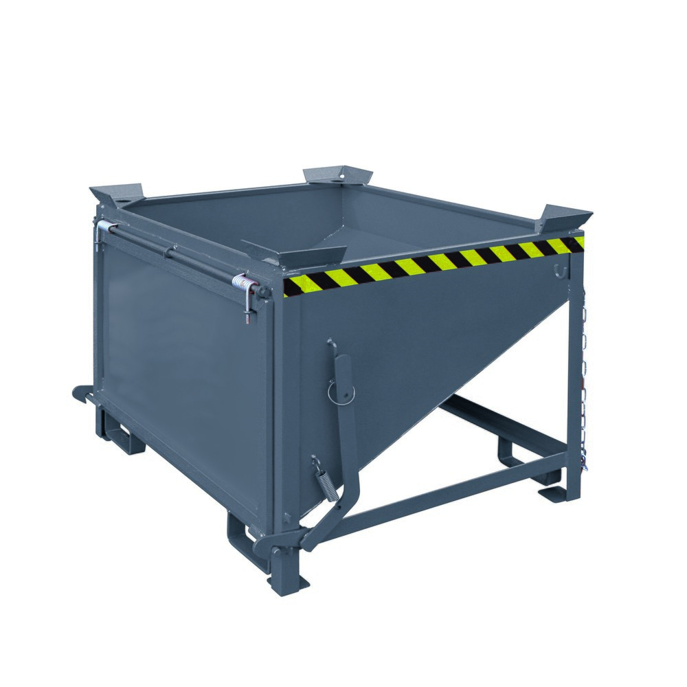 Produktabbildung: Eichinger® Silobehälter mit großflächiger Schüttklappe, 300 Liter anthrazitgrau