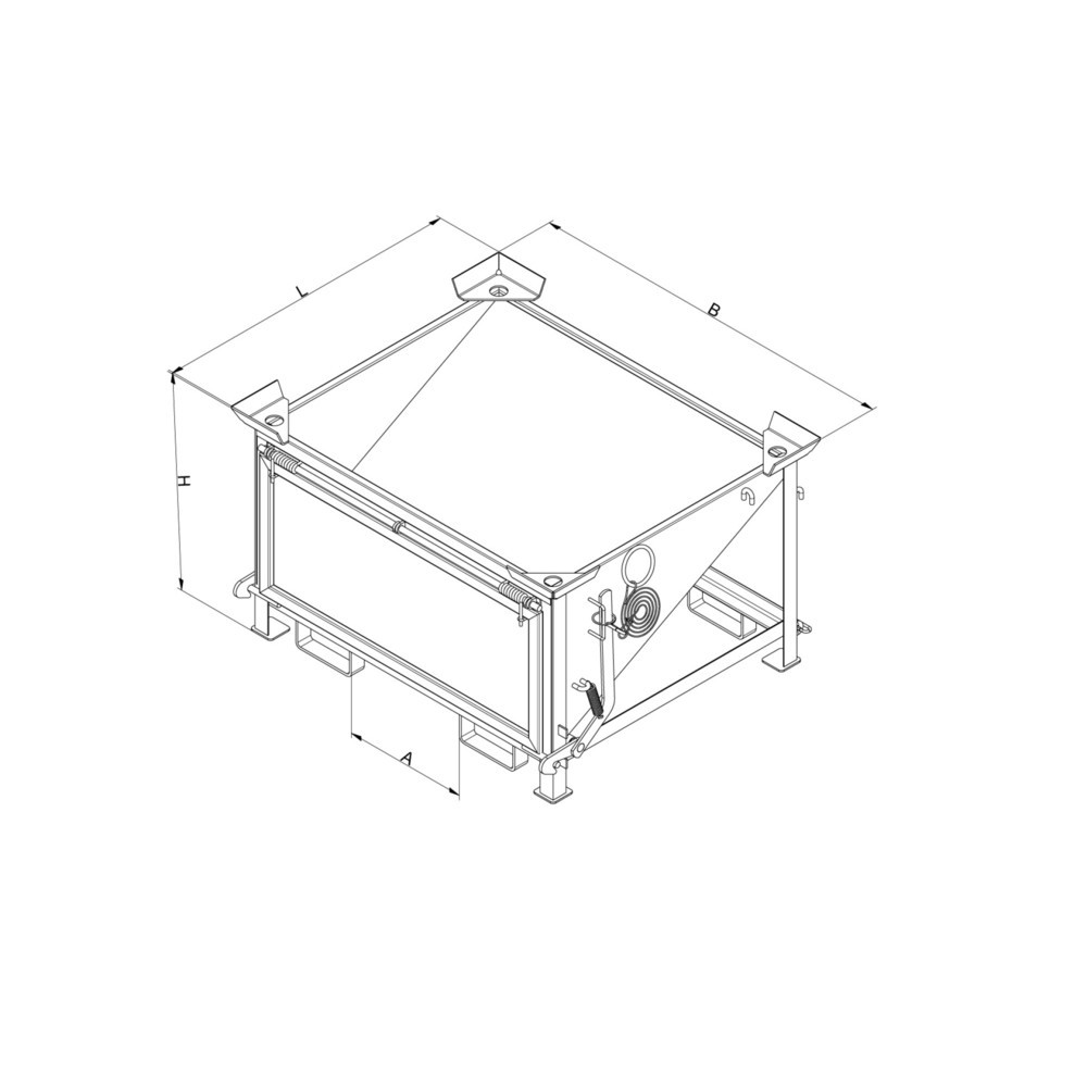 Produktabbildung Nr. 3: Eichinger® Silobehälter mit großflächiger Schüttklappe, 300 Liter anthrazitgrau