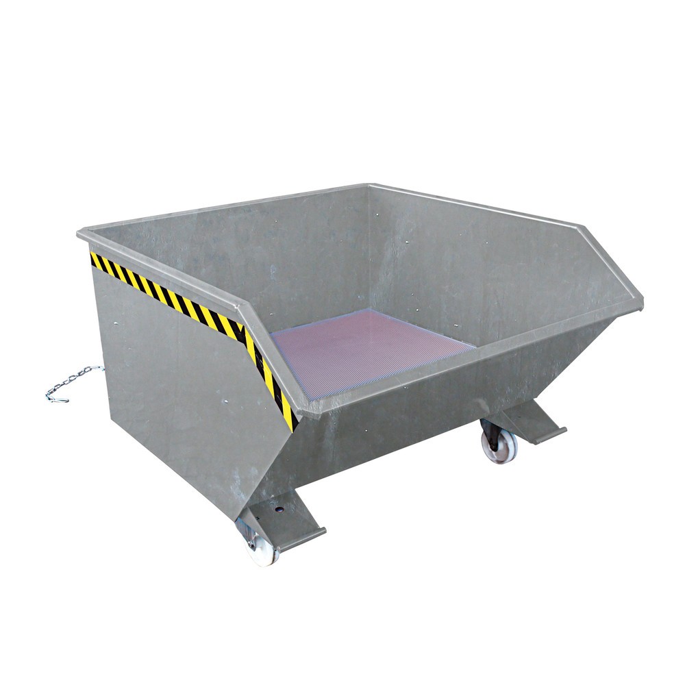 Produktabbildung: Eichinger® Spänebehälter mit Lochblech-Boden und Ablasshahn, 1000 kg, 300 Liter, feuerverzinkt