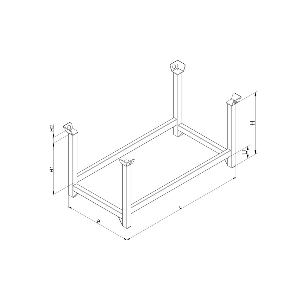 Produktabbildung Nr. 2: Eichinger® Stapelpaletten-Gestell, 2000 kg, LxBxH 1000x800x750 mm, schokoladenbraun