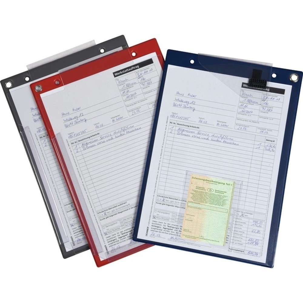 Produktabbildung Nr. 2: EICHNER Auftragstasche, DIN A4, mit Klettverschluss u.2 Fächer, VE = 10 Stück, blau