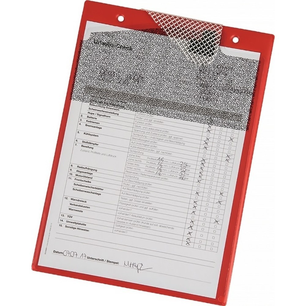 Produktabbildung Nr. 1: EICHNER Auftragstasche, DIN A4, m.Klettverschluss, Kordel u. 2 Fächer, VE = 10 Stück, rot