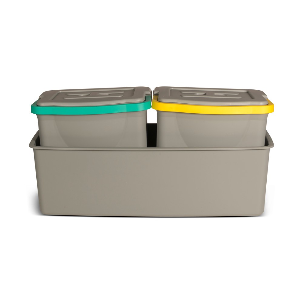 Produktabbildung Nr. 2: Eimer-Set inkl. Wanne für Reinigungswagen COMBIX, XL und PRO, grün/gelb, 2x 6 Liter