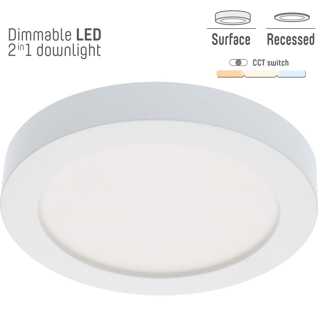 Einbaustrahler - 18W 1820lm CCT Ø220mm - dimmbar - weiß Produktabbildung Nr. 1: Einbaustrahler - 18W 1820lm CCT Ø220mm - dimmbar - weiß
