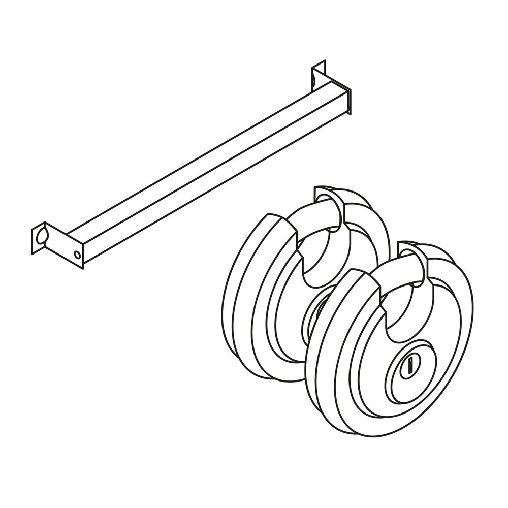 Produktabbildung Nr. 2: Einbruchsicherung mit verzinktem Panzerriegel für Doppelflügeltür, asymmetrisch 1,80m für SAFE Tank Gefahrstoffcontainer/FLADAFI® Materialcontainer