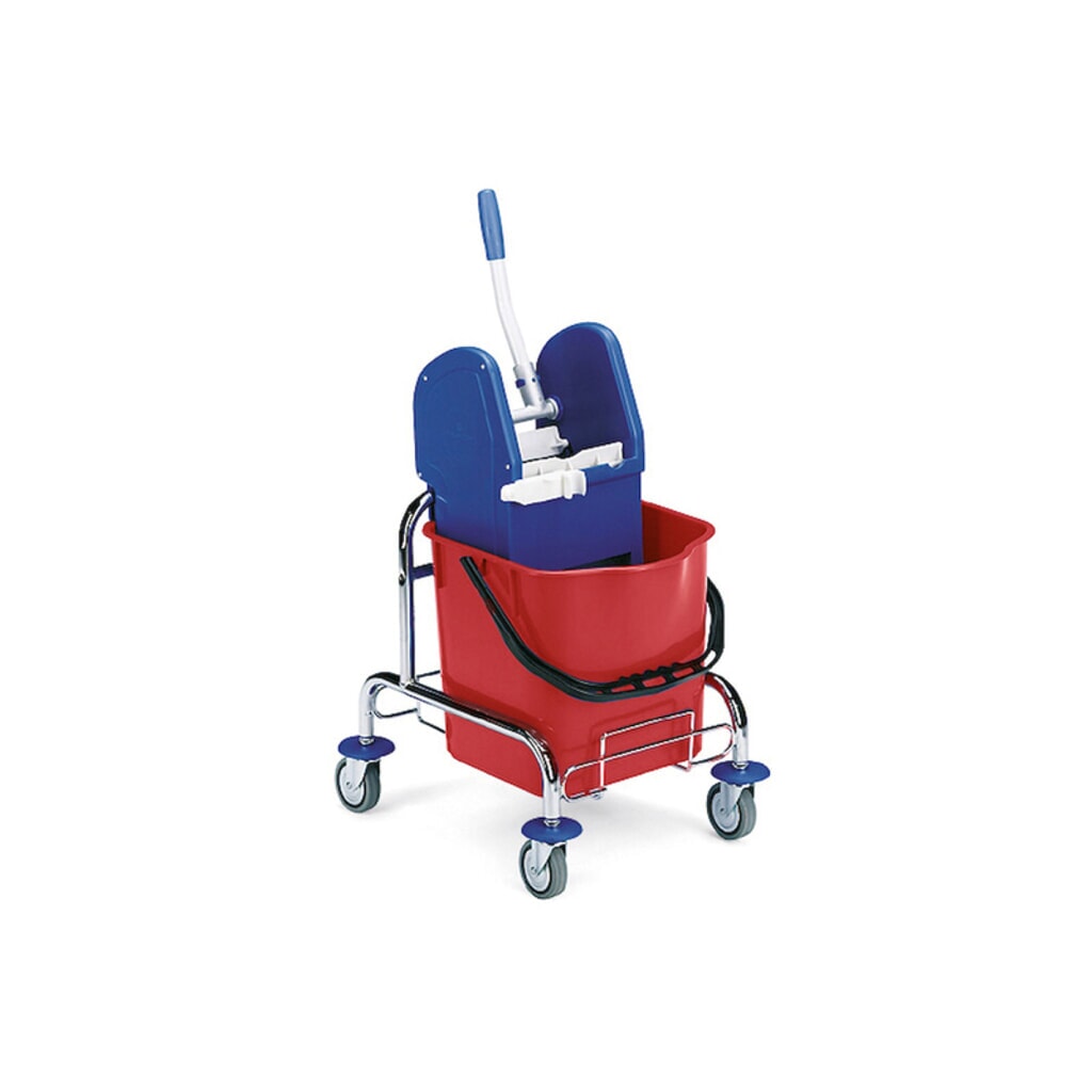Einfach-Fahreimer Chrom I, 1x 25 Liter, Mopp-Presse Produktabbildung: Einfach-Fahreimer Chrom I, 1x 25 Liter, Mopp-Presse