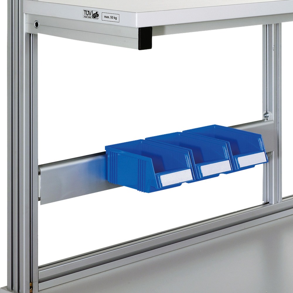 Produktabbildung Nr. 2: Einhängeleiste für TRESTON Arbeitstisch mit Etagenbord, Breite 1.200 mm