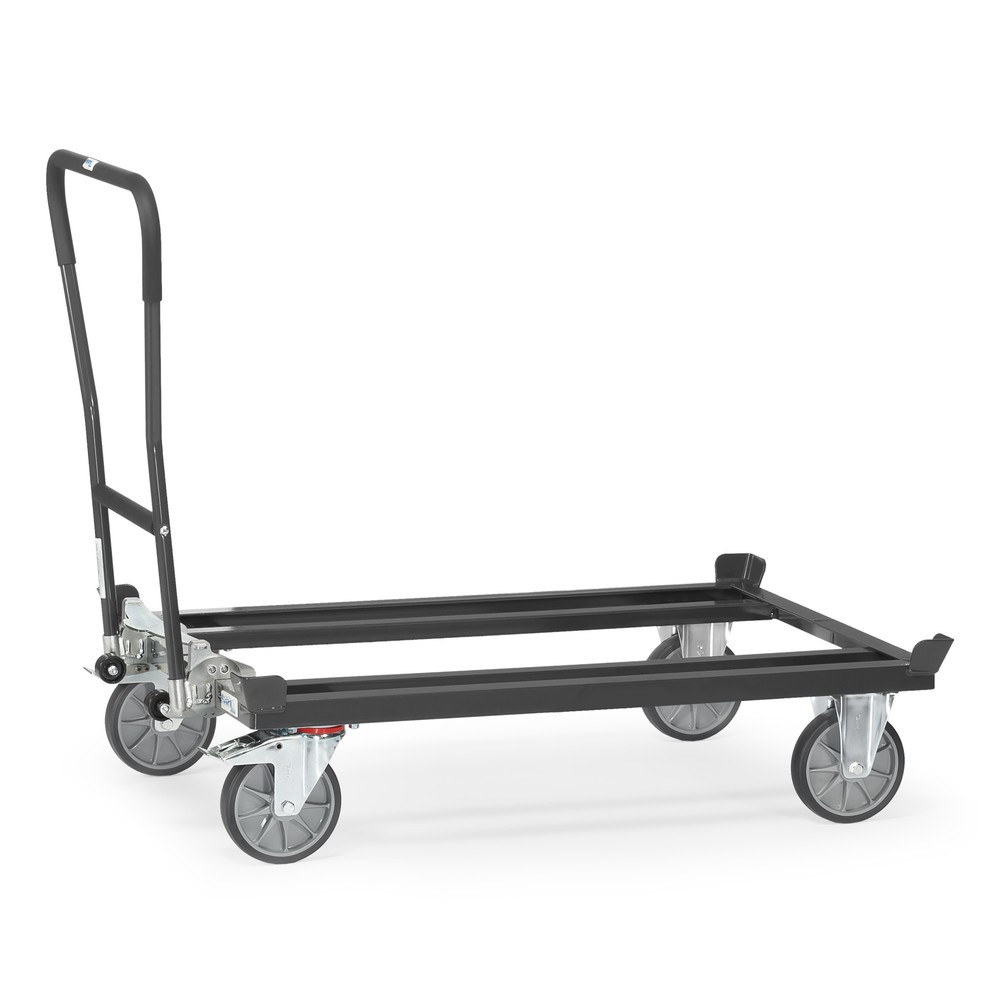 Produktabbildung Nr. 4: Einklink-Rohrschiebebügel für fetra® Fahrgestelle mit Fangecken, anthrazitgrau