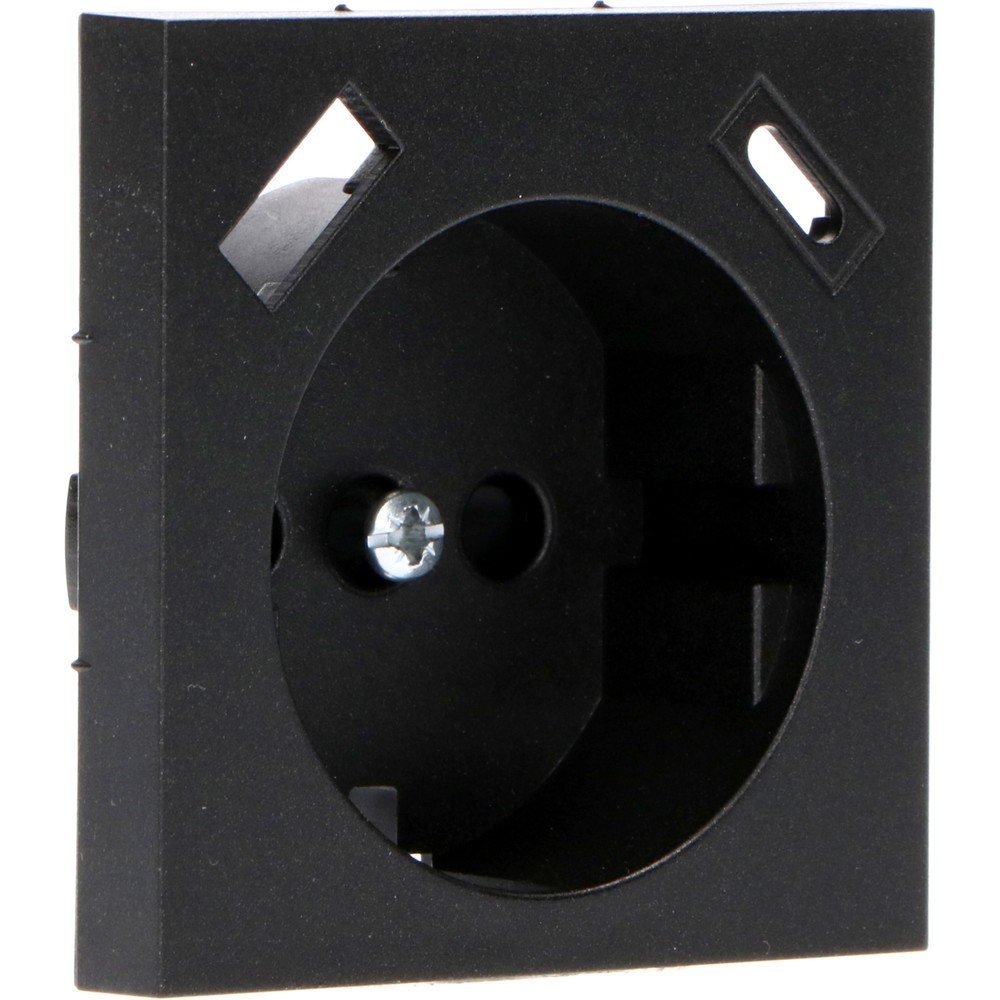 Produktabbildung Nr. 1: Einlegeplatte 1x USB-A+C - 55x55mm - mattschwarz