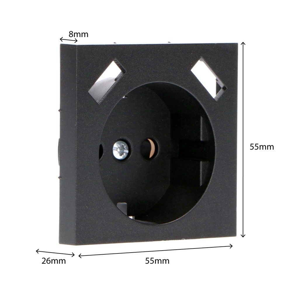 Produktabbildung Nr. 5: Einlegeplatte 2x USB-A - 55x55mm - mattschwarz