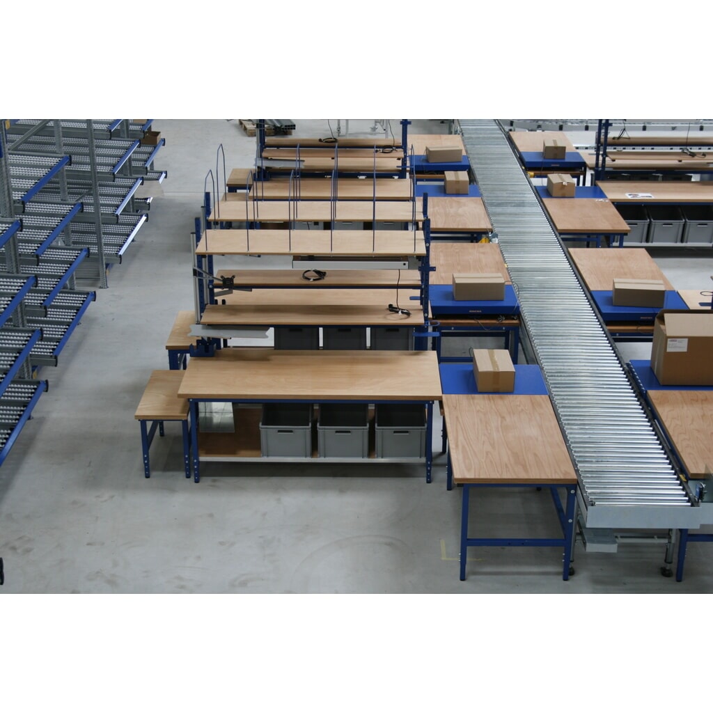 Produktabbildung Nr. 2: DAHMEN Manuell höhenverstellbarer Packtisch Multiplex, einseitig, HxBxt 710-960 x 2.000 x 900 mm
