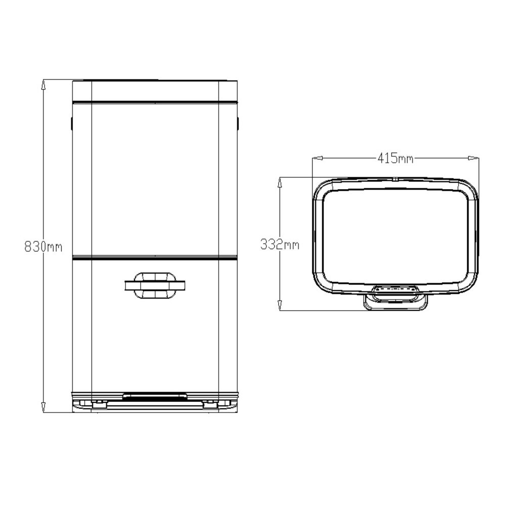 Produktabbildung Nr. 10: EKO Abfallbehälter Himalaya, mit Sensor, 1x35 + 1x25 Liter, Edelstahl mattiert