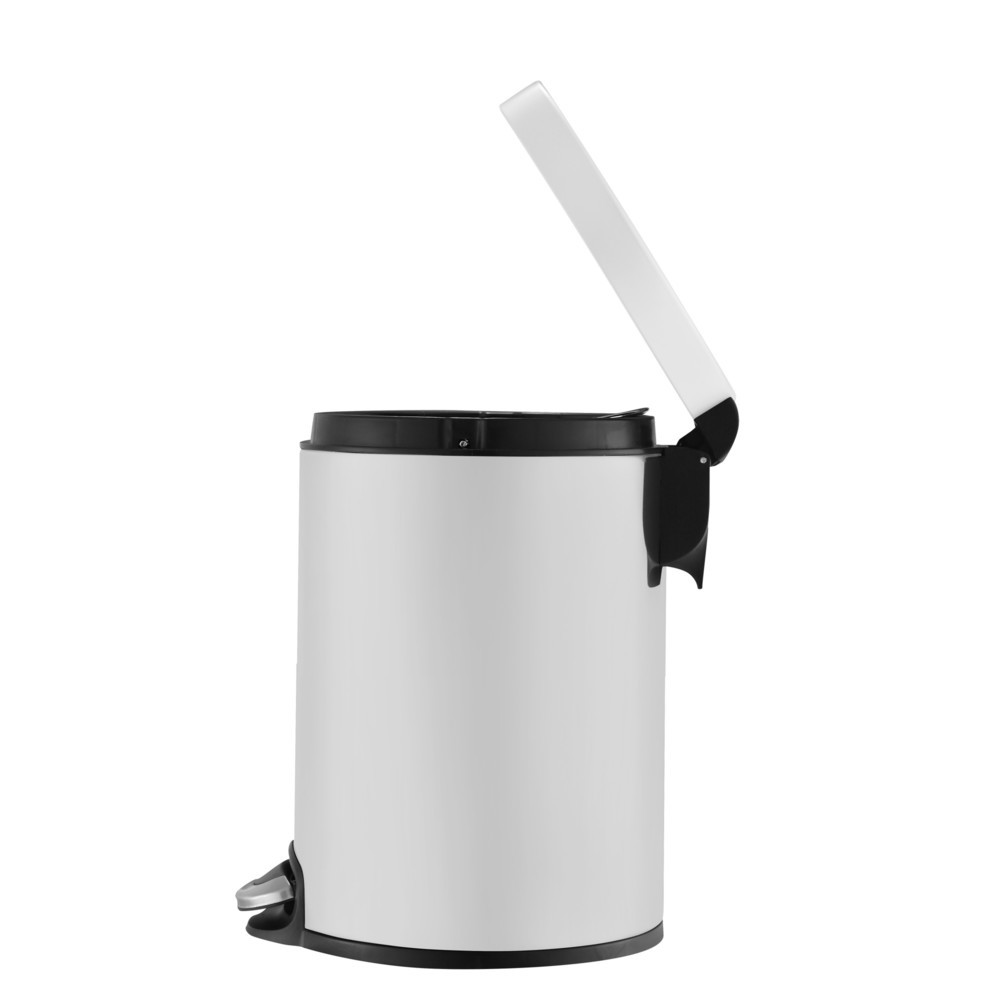 Produktabbildung Nr. 2: EKO Serene Tritt-Abfallbehälter, 5 Liter, aus Stahl, weiß