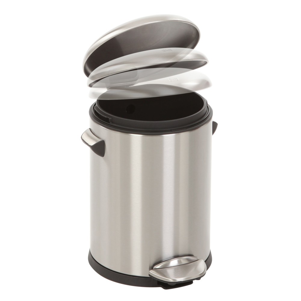 Produktabbildung Nr. 2: EKO Tret-Abfallbehälter Deluxe, 5 Liter, Edelstahl mattiert