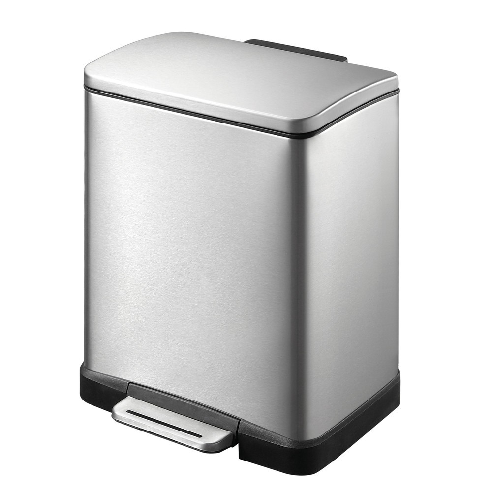 Produktabbildung: EKO Tret-Abfallbehälter E-Cube, 12 Liter, Edelstahl mattiert