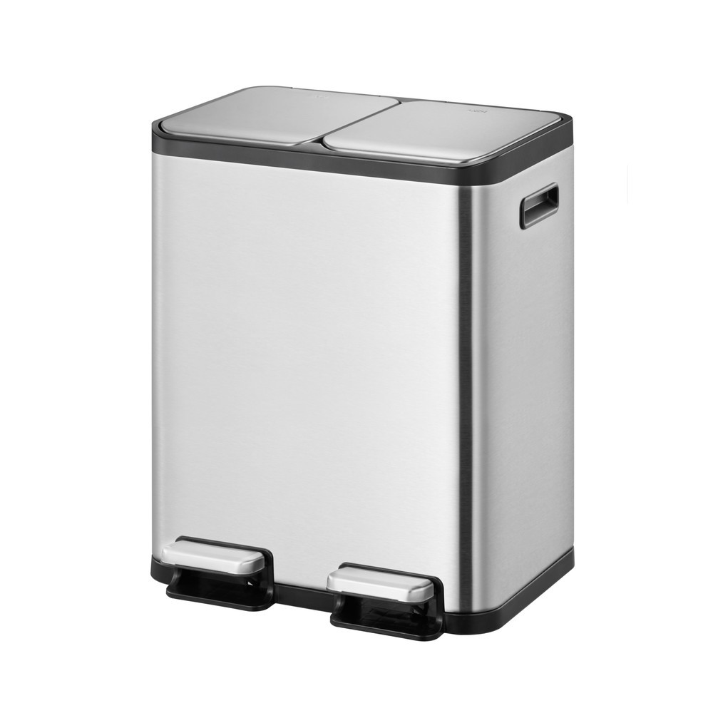 Produktabbildung Nr. 1: EKO Tret-Abfallbehälter Ecocasa, 2x30 Liter, Edelstahl mattiert