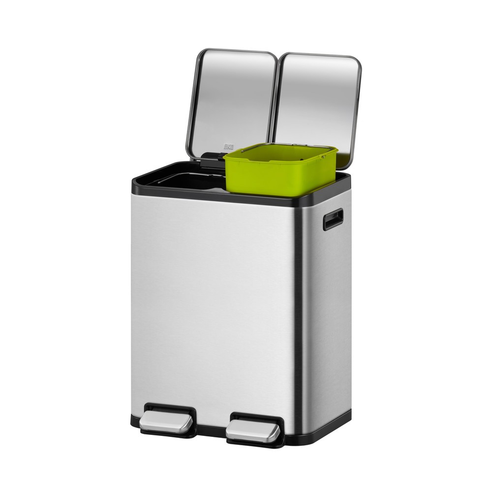 Produktabbildung Nr. 2: EKO Tret-Abfallbehälter Ecocasa, 2x30 Liter, Edelstahl mattiert