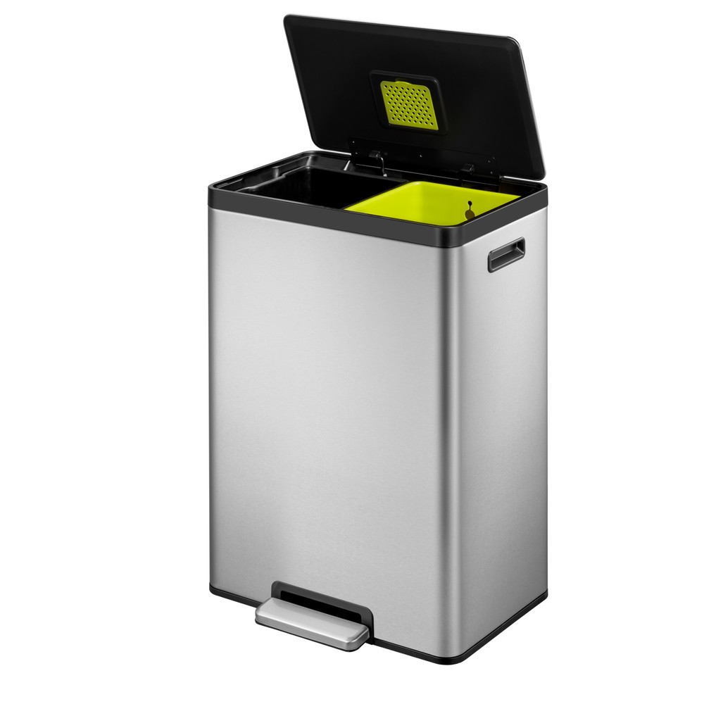 Produktabbildung Nr. 2: EKO Tret-Abfallbehälter Ecocasa 2, 2x20 Liter, Edelstahl mattiert