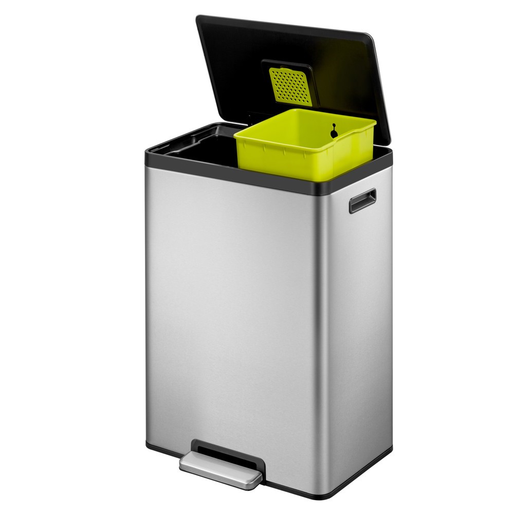 Produktabbildung Nr. 3: EKO Tret-Abfallbehälter Ecocasa 2, 2x20 Liter, Edelstahl mattiert