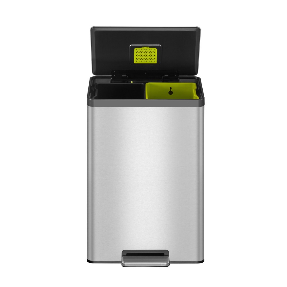 Produktabbildung Nr. 5: EKO Tret-Abfallbehälter Ecocasa 2, 2x20 Liter, Edelstahl mattiert