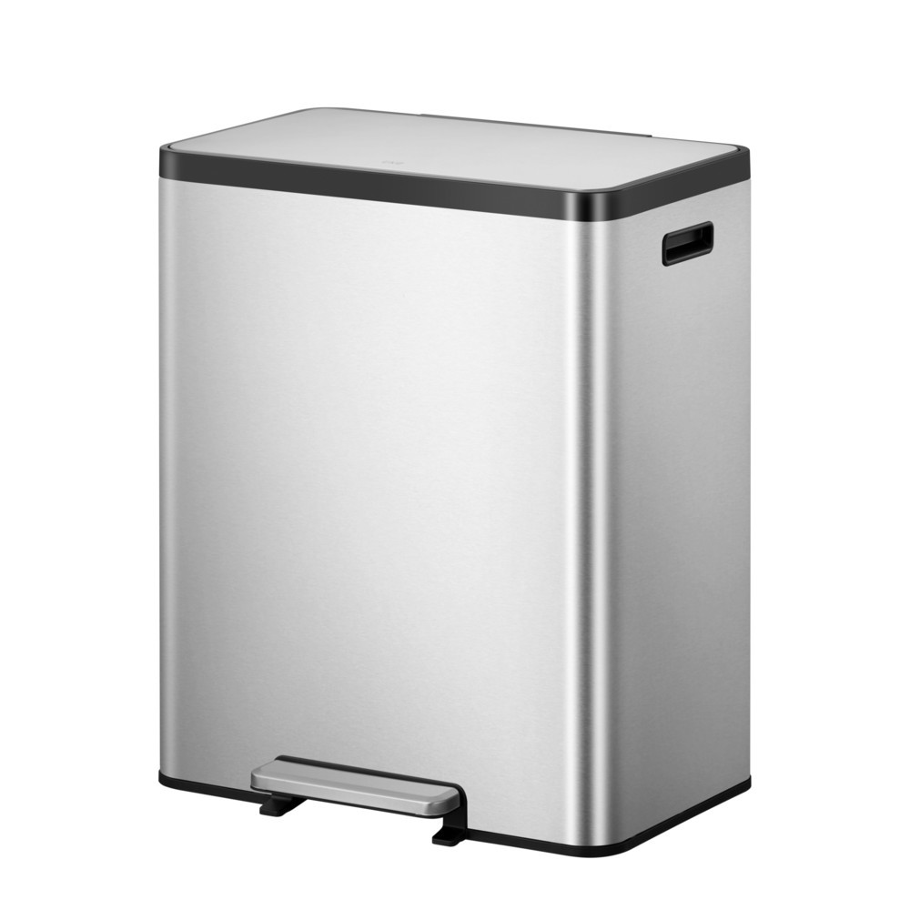Produktabbildung: EKO Tret-Abfallbehälter Ecocasa 2, 2x30 Liter, Edelstahl mattiert