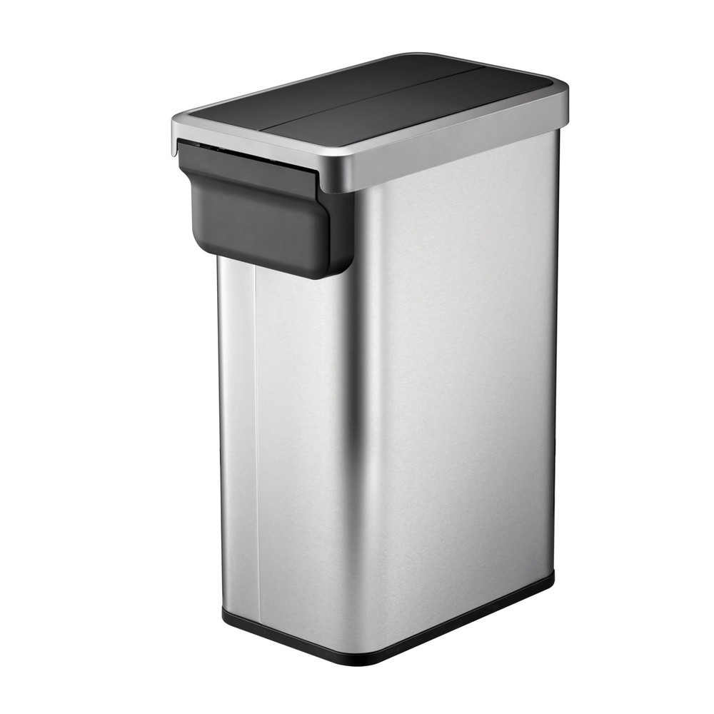 Produktabbildung Nr. 4: EKO Tret-Abfallbehälter Ecofly II, 45 Liter, Edelstahl mattiert