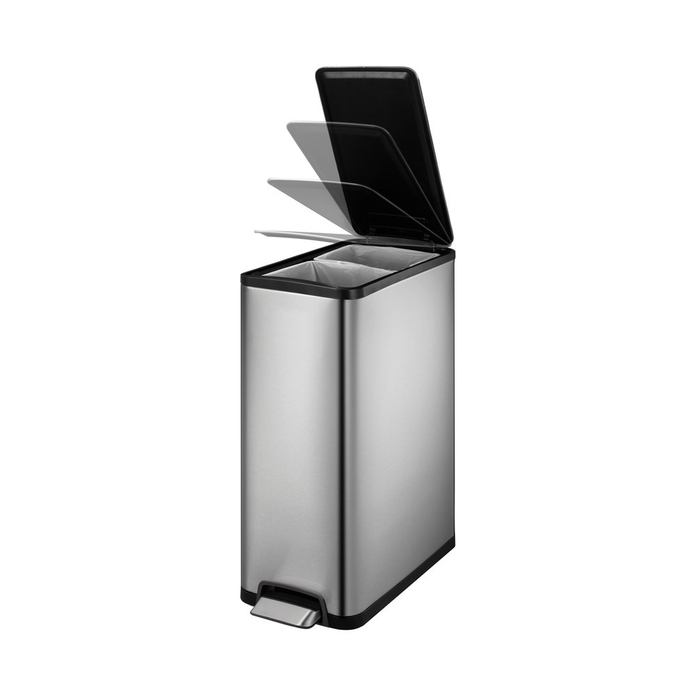 Produktabbildung Nr. 2: EKO Tret-Abfallbehälter Ecoslim, 2x20 Liter, Edelstahl mattiert