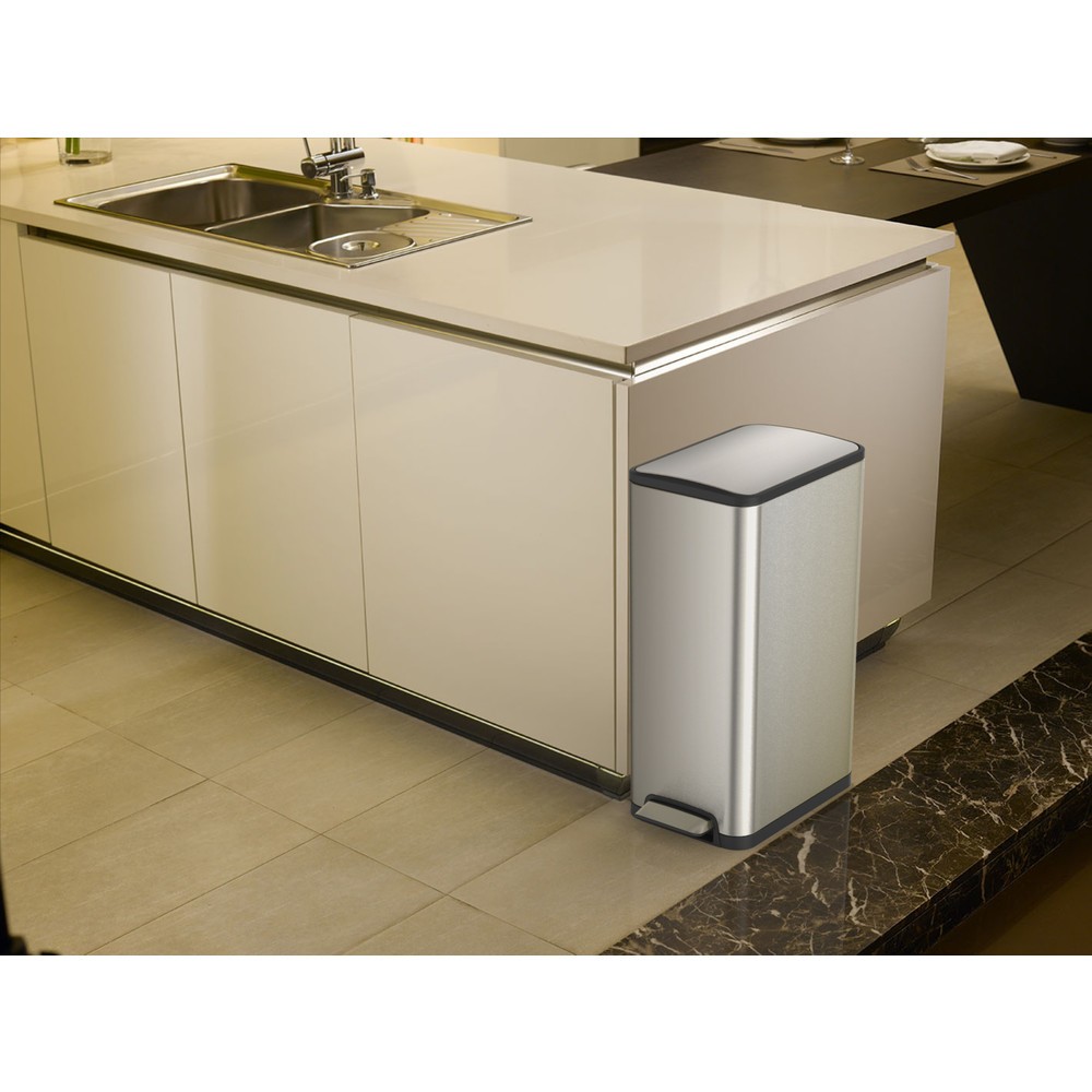 Produktabbildung Nr. 6: EKO Tret-Abfallbehälter Ecoslim, 45 Liter, Edelstahl mattiert