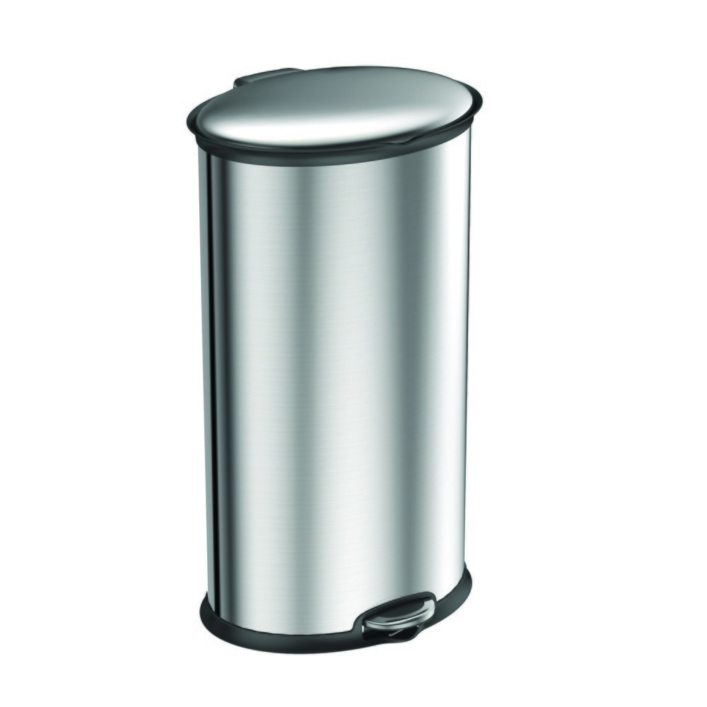 Produktabbildung: EKO Tret-Abfallbehälter Ellipse, 30 Liter, Edelstahl mattiert