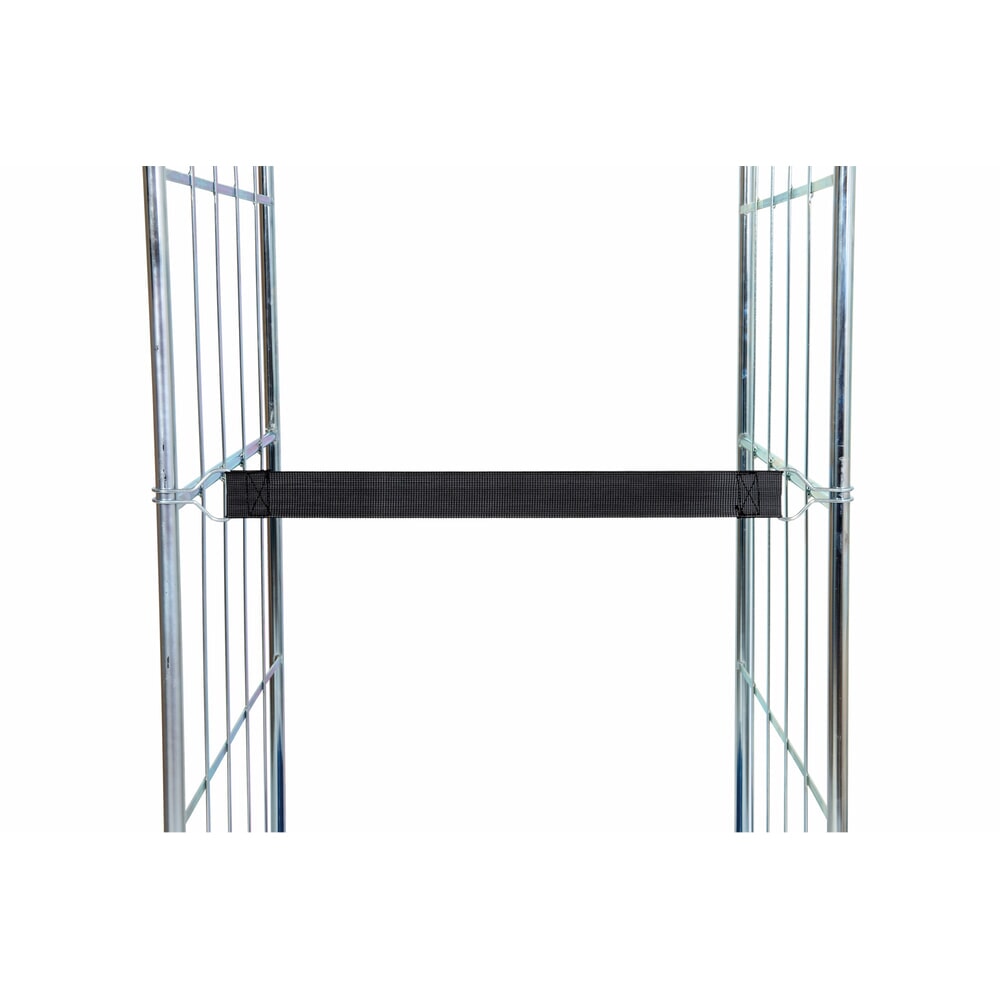 Produktabbildung: Elastikspannband für rolltainer® Rollbehälter, schwarz, Blind Logo, 2 Drahthaken