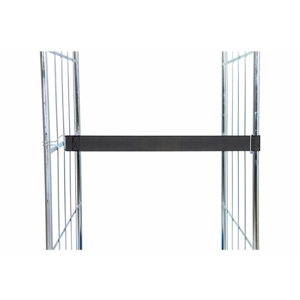 Produktabbildung Nr. 1: Elastikspannband für rolltainer® Rollbehälter, schwarz, Blind Logo, 1 Drahthaken, 1 Drahtöse