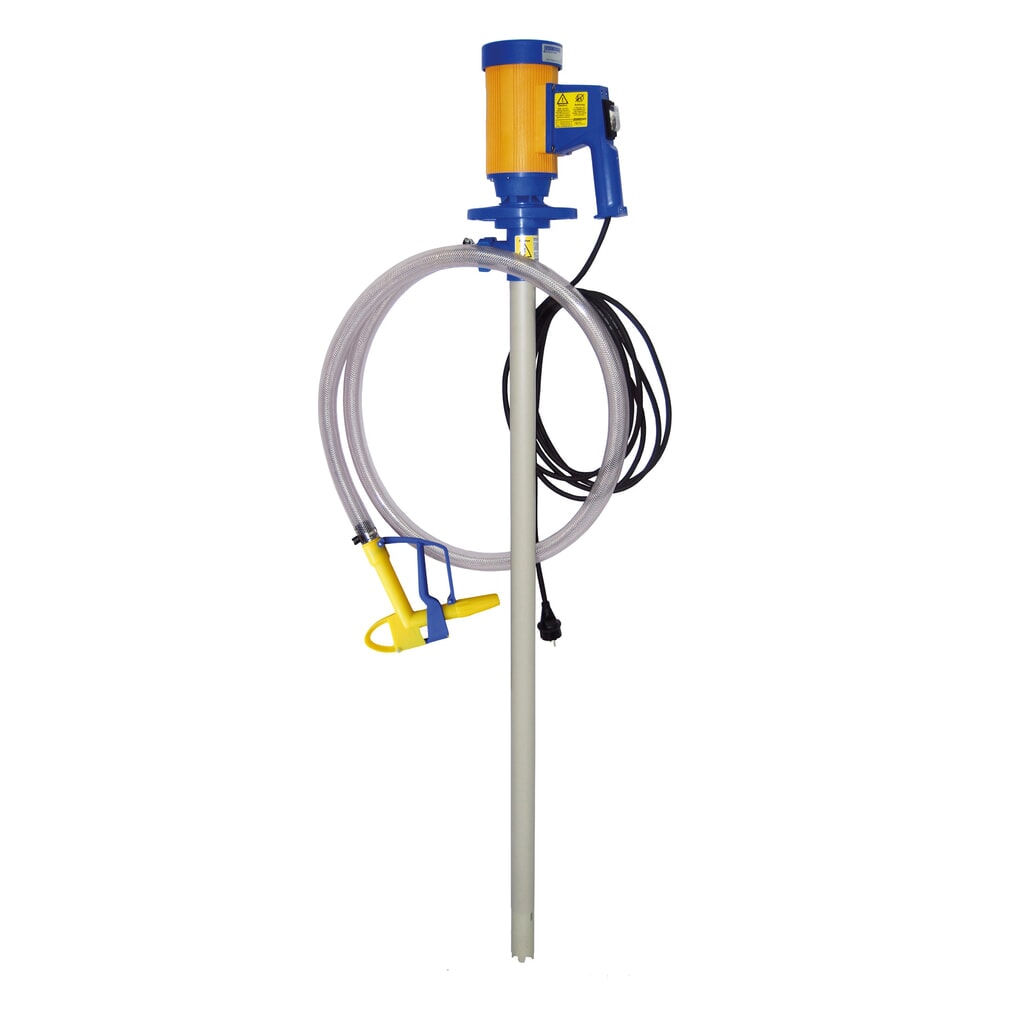 Elektrisches Fasspumpen-Set für Säuren und Laugen, für Fässer Produktabbildung: Elektrisches Fasspumpen-Set für Säuren und Laugen, für Fässer