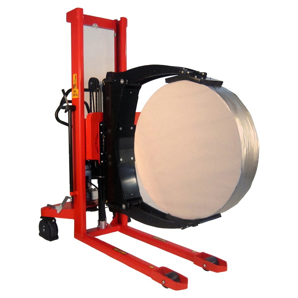 Produktabbildung: Logitrans Elektro-Rollenheber, schwenkbar, einstellbarer Rollenhalter