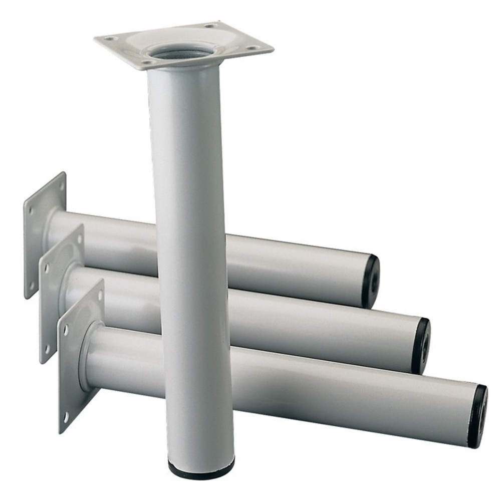 Produktabbildung: ELEMENT SYSTEM Möbelfuß weißaluminium, Anschraubplatte, 30 mm Höhe 200 mm