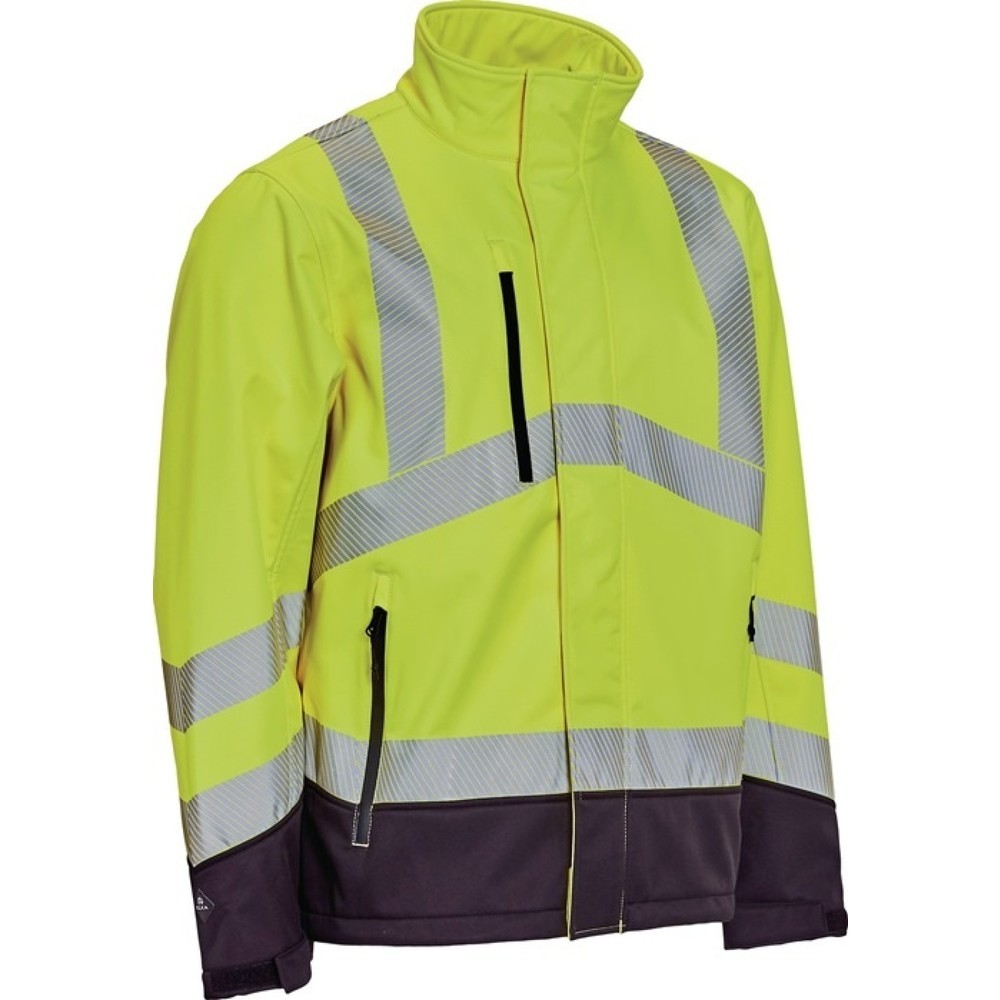 Produktabbildung: ELKA RAINWEAR Warnschutz-Softshelljacke VISIBLE XTREME, Größe XL, gelb/schwarz