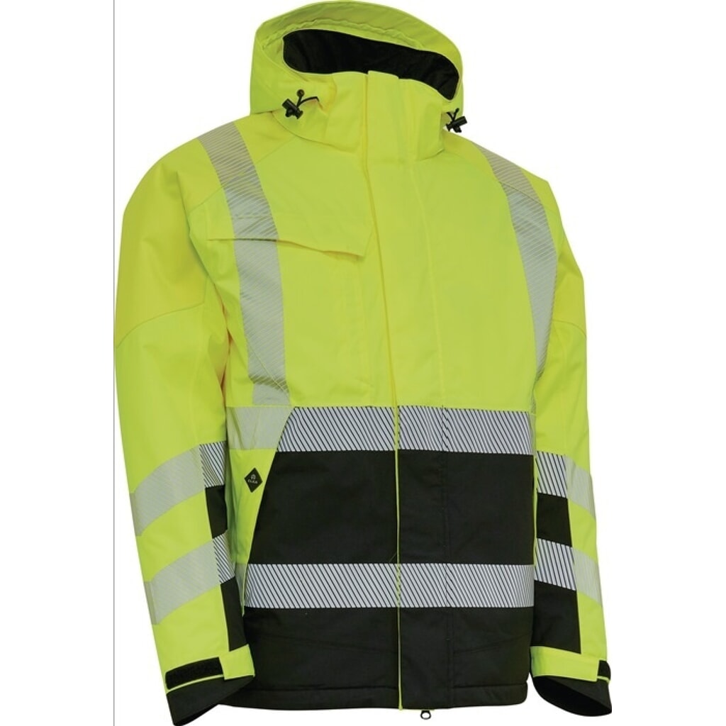 Produktabbildung: ELKA RAINWEAR Warnschutz-Winterjacke VISIBLE XTREME, Größe XL, gelb/marine