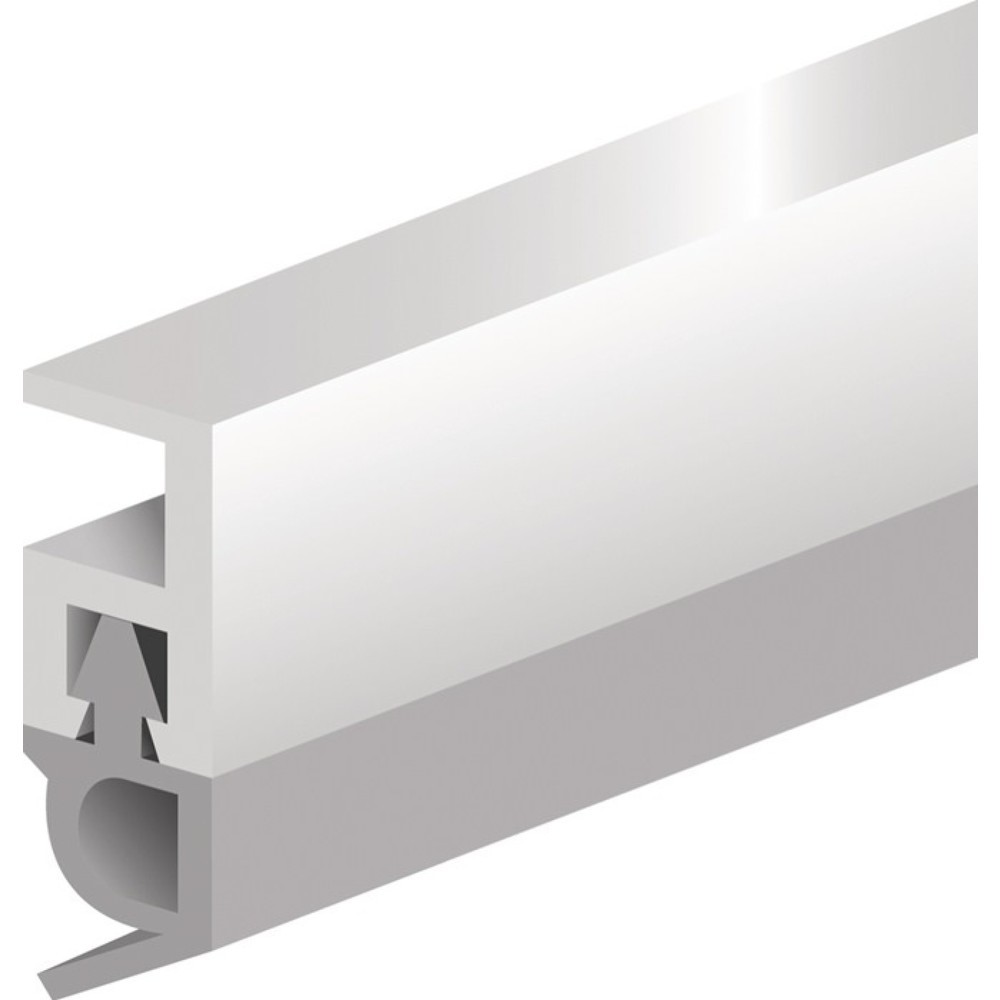 Produktabbildung: ELLEN Abdichtungsschiene PTS-AR, Kunststoff blank braun, Länge 2100 mm Breite 5 mm, mit weich PVC-Lippe