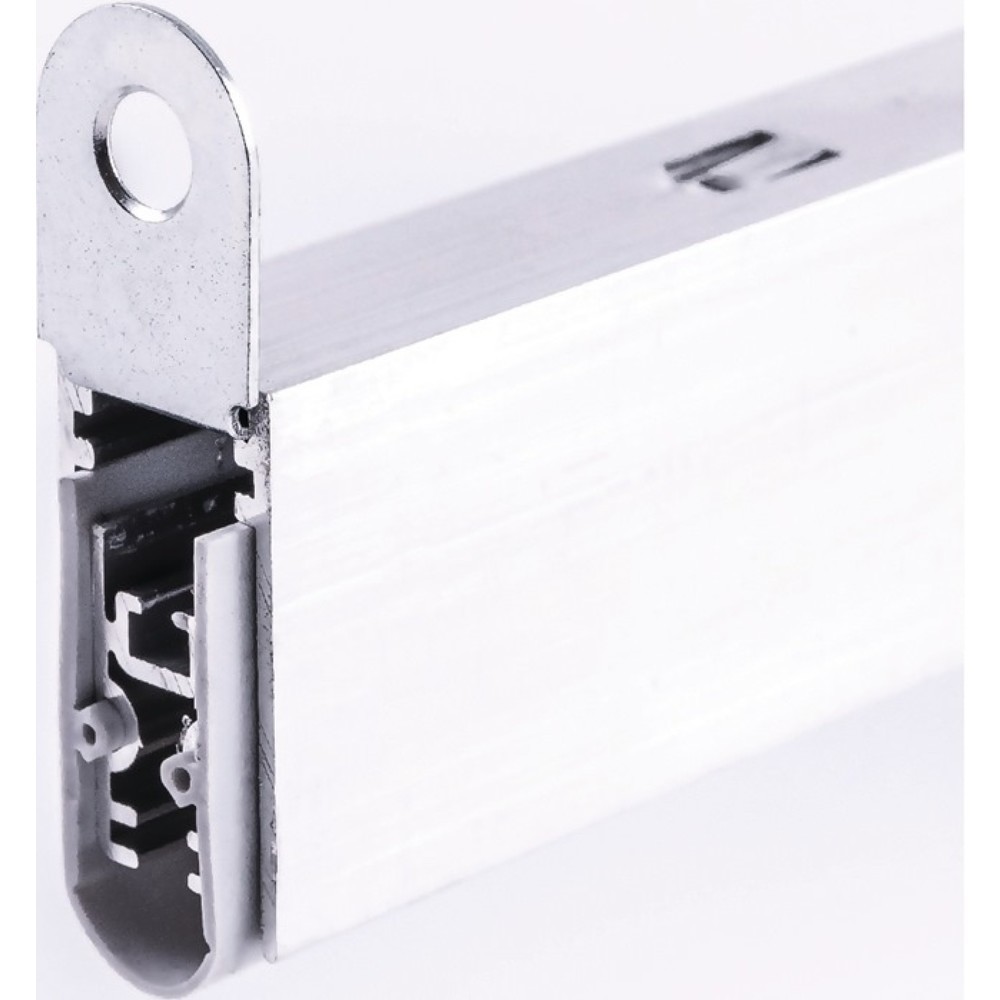 Produktabbildung: ELLEN Automatische Türbodendichtung EllenMatic Soundproof, Aluminium blank silber, 1 seitig Länge 833 mm Breite 15 mm, mit Silikondichtung