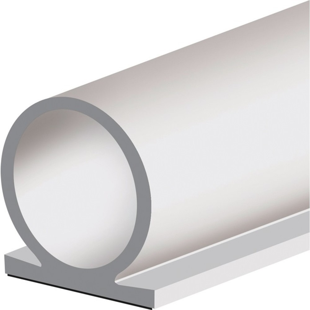 Produktabbildung: ELLEN Türanschlagdichtung Omega-Profil 137, Silikon blank weiß, Länge 25 m Breite 8 mm