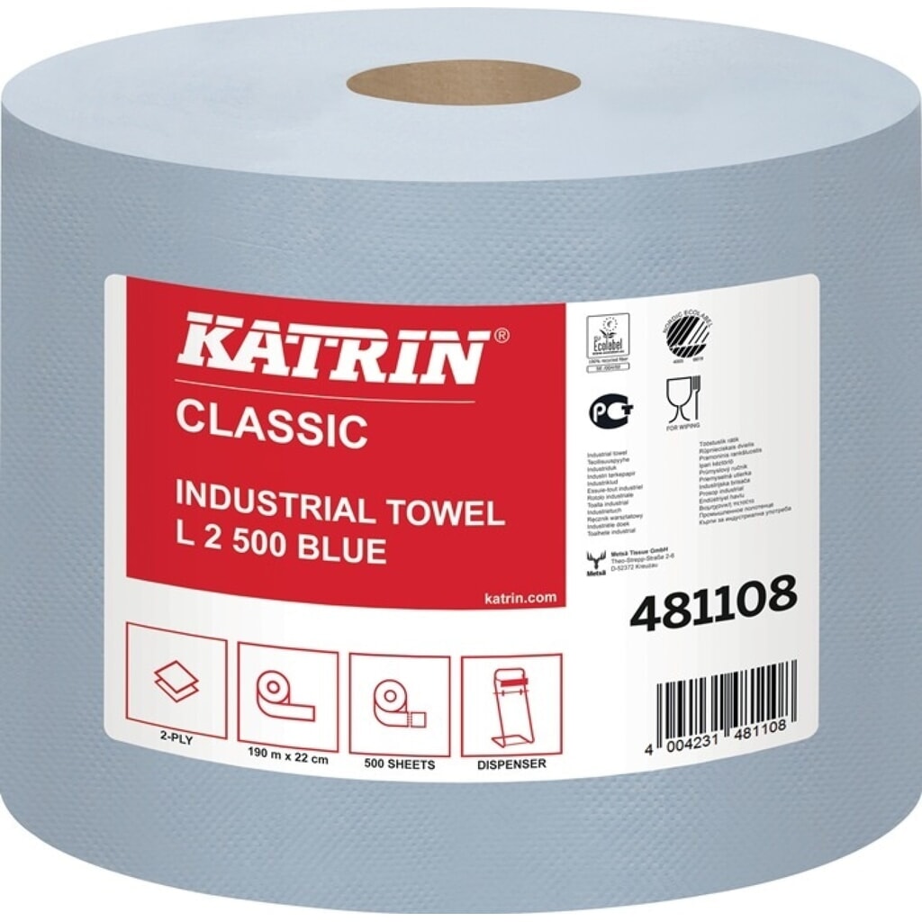 Produktabbildung: ELOS Putztuchrolle Katrin Classic L 2, L180xB220ca. mm, blau