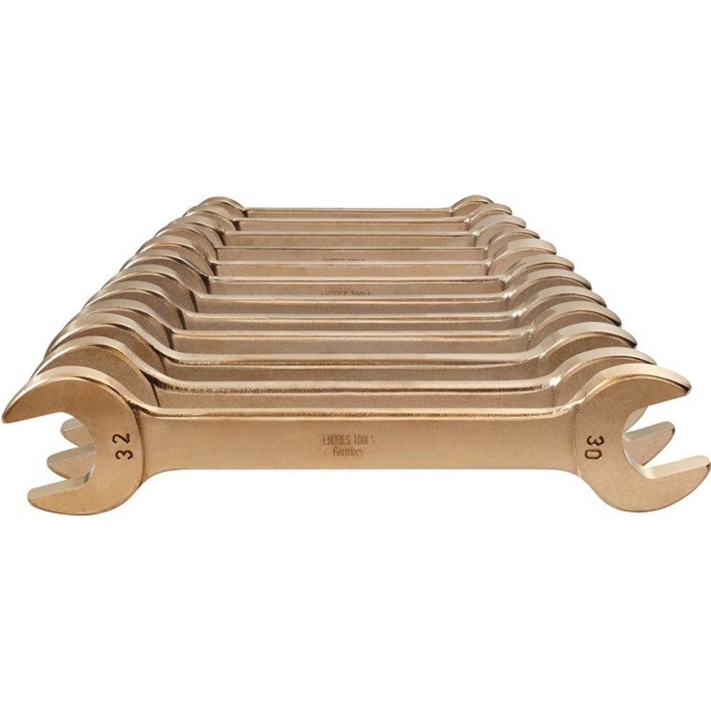 Produktabbildung: Doppelmaulschlüsselsatz 12-teilig  SW6-32 mm Aluminium-Mehrstoff-Bronze funkenfrei